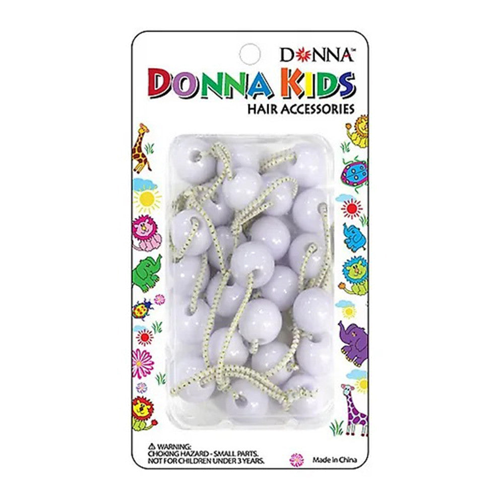 Donna Kids Ponytail Ball Bands, White, 12 Ea